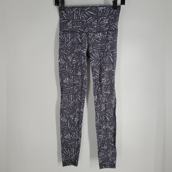 Ivivva Grey White High Rise Full Length Tight Leggings 14 - Picture 1 of 6